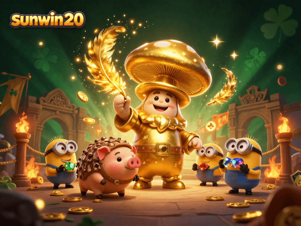 Engage with sunwin 20 in this vibrant 3D illustration of magical casino characters.