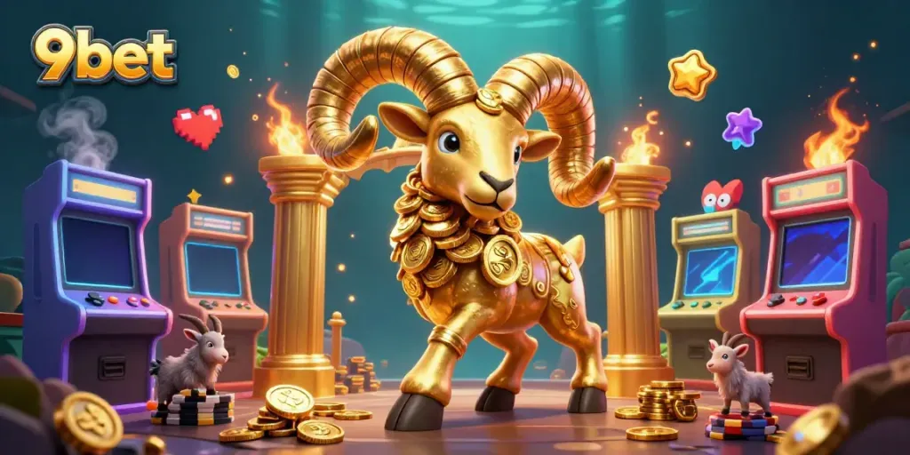 Engage in thrilling gameplay at 9bet with a vibrant 3D casino scene filled with action.
