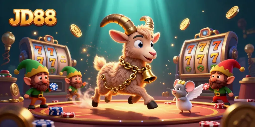 Experience the excitement of JD88 casino with lively characters and dynamic slot elements.