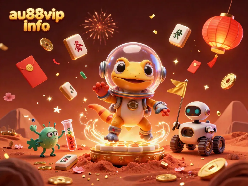 Experience the vibrant atmosphere of au88vip info with cartoon aliens celebrating a golden casino discovery.