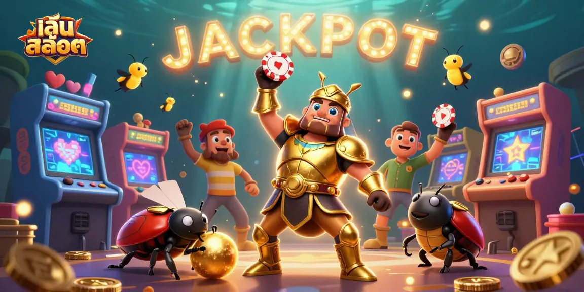 Experience thrilling เล่นสล็อต action with cartoon characters and vibrant casino elements.