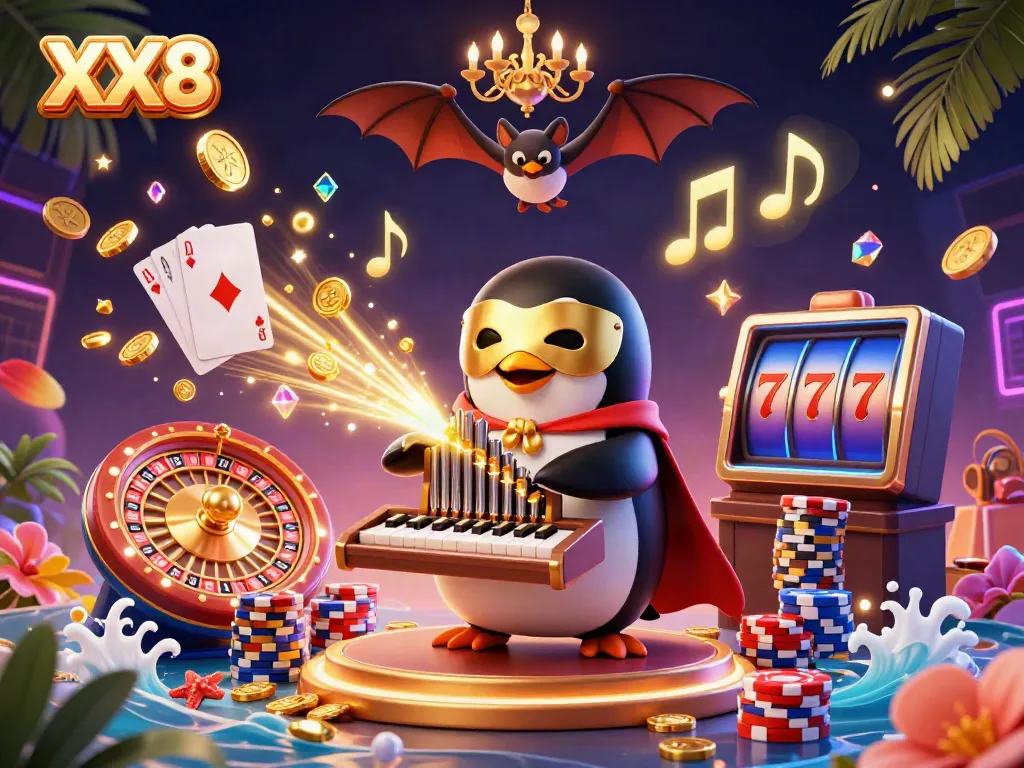 Experience XX8's vibrant gaming scene with dynamic characters and rich casino elements