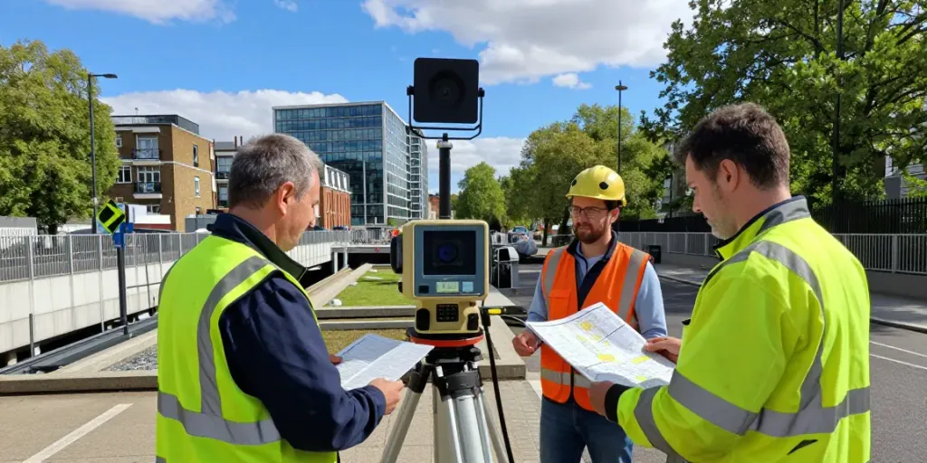 Utility Survey London team using advanced equipment in an urban setting.