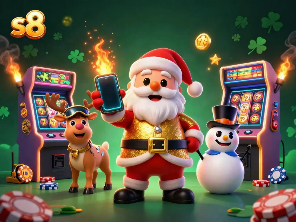 S8 offers an exciting gambling experience with colorful slot machines and a festive casino atmosphere.