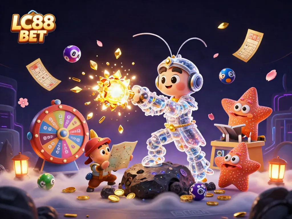 Experience the excitement of LC88 BET with vibrant lottery balls and dynamic game elements.