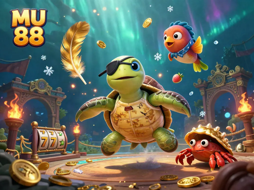 Engage in fun-filled gaming experiences with MU 88, featuring energetic characters and vibrant casino elements.