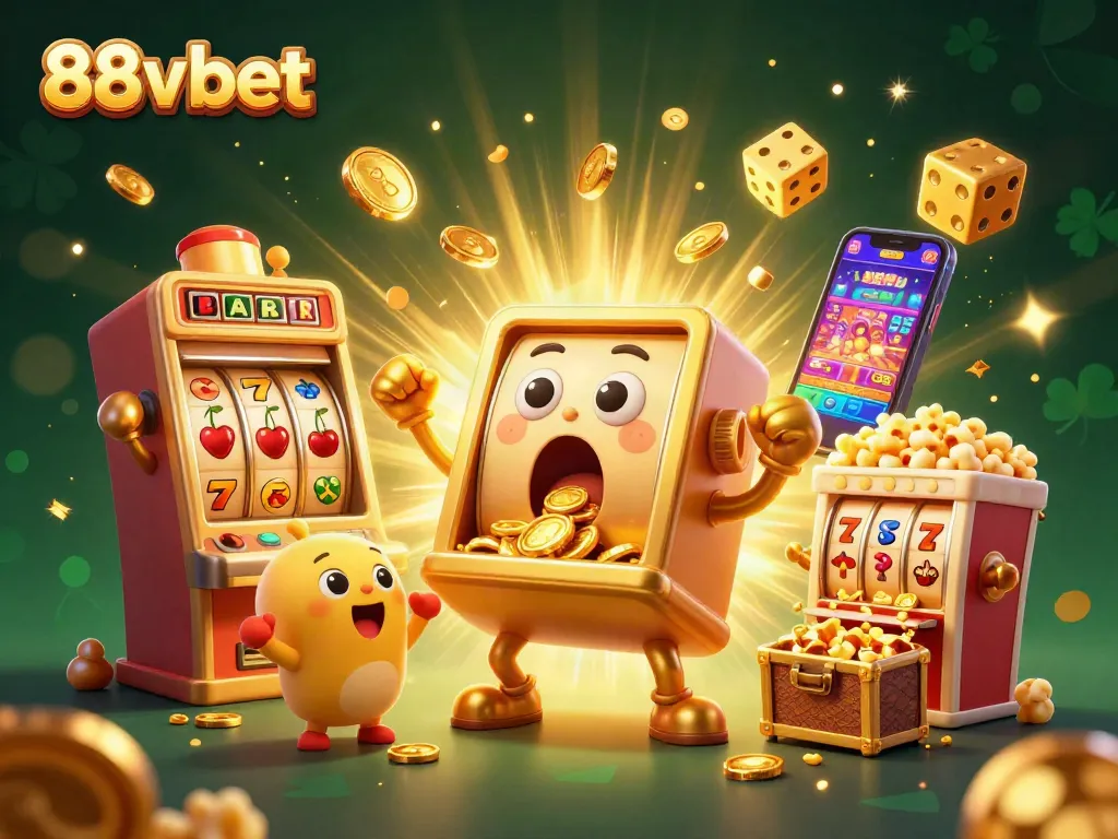 Experience 88vbet's thrilling casino excitement with jackpot-winning slot machines and vibrant game elements.