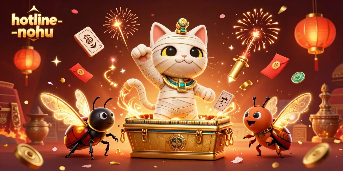 Experience thrilling action in hotline-nohu as the Egyptian mummy cat bursts into a vibrant casino scene.