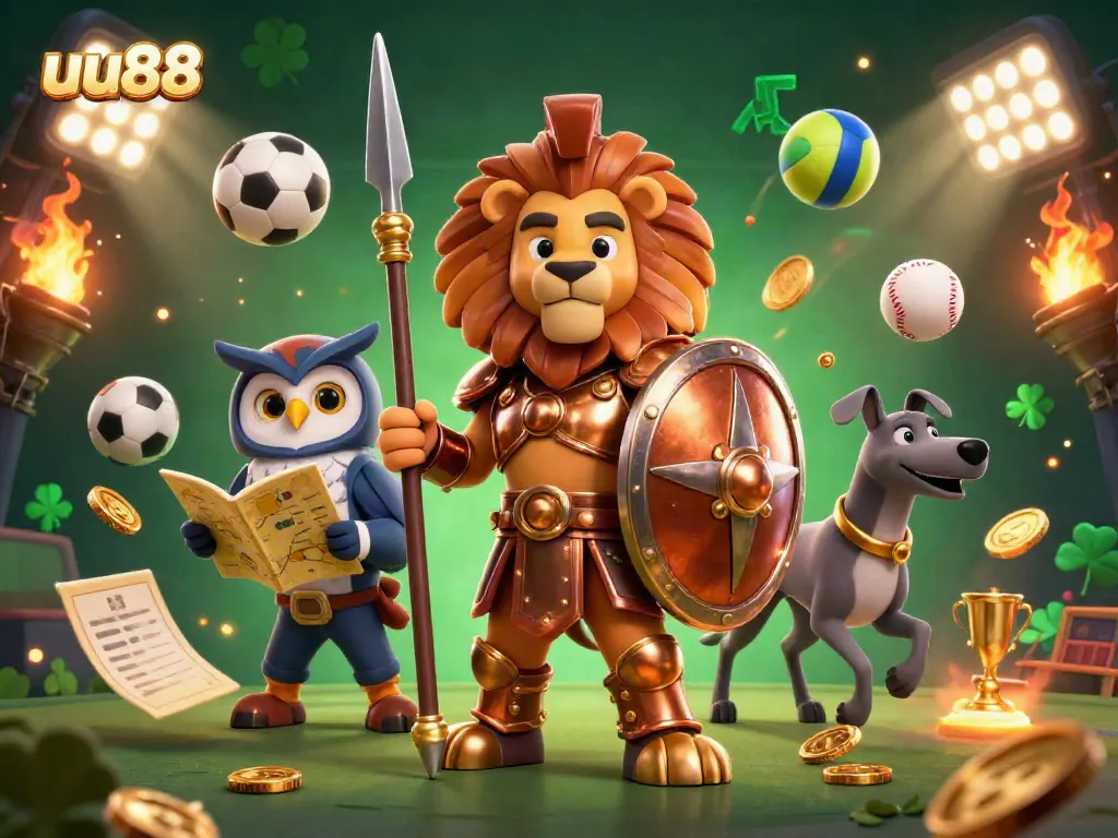 uu88 delivers an exciting online gambling experience with a dynamic casino scene featuring unique characters.