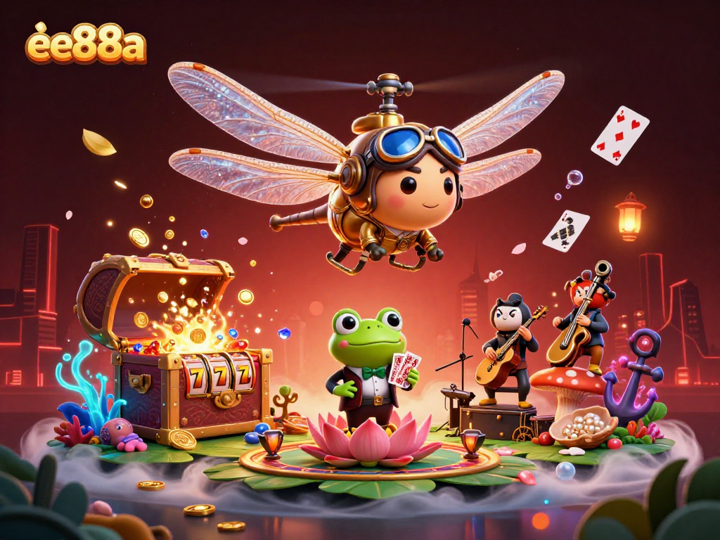 Experience the excitement of ee88a with a vibrant, interactive casino scene featuring unique characters and elements.