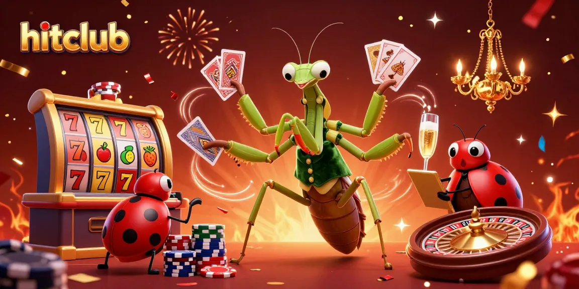 hitclub card sharp and pit boss celebrating gambling wins with vibrant casino elements