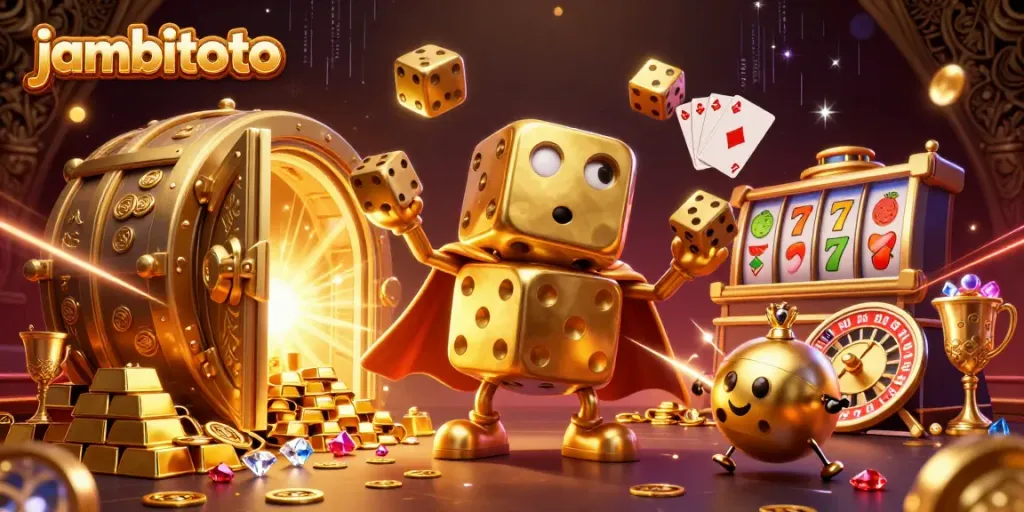 Experience thrilling games at jambitoto with dazzling golden dice and abundant riches.