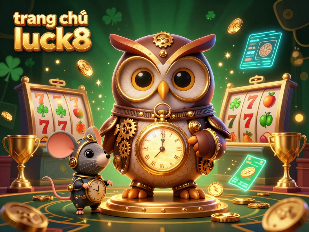 Experience energetic gaming action with trang chủ luck8 featuring vibrant casino elements and animated characters.