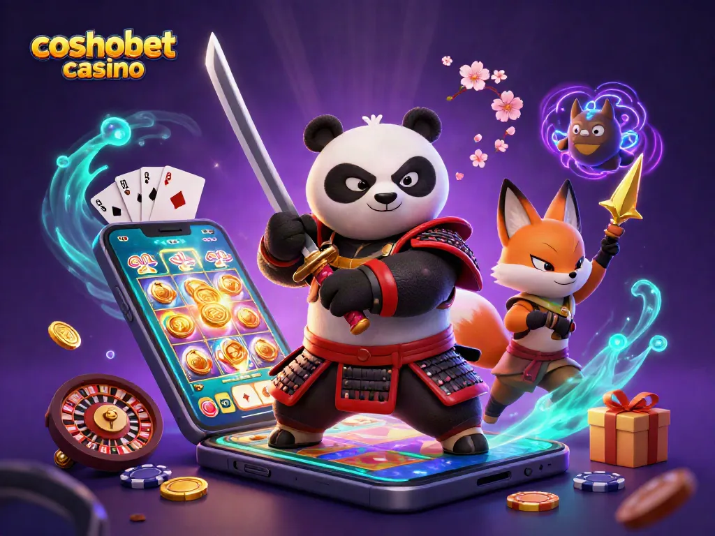 Experience excitement at cosmobet casino with a vivid illustration of gaming characters and elements.