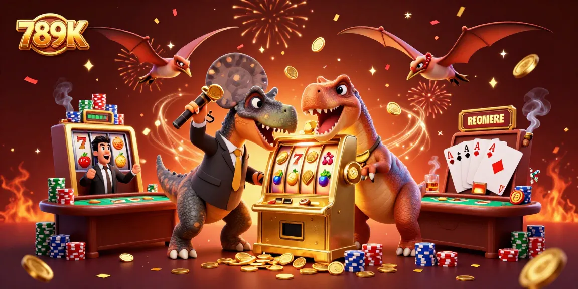 Experience the excitement of 789K with pachycephalosaurus winning jackpots in a vibrant casino scene.