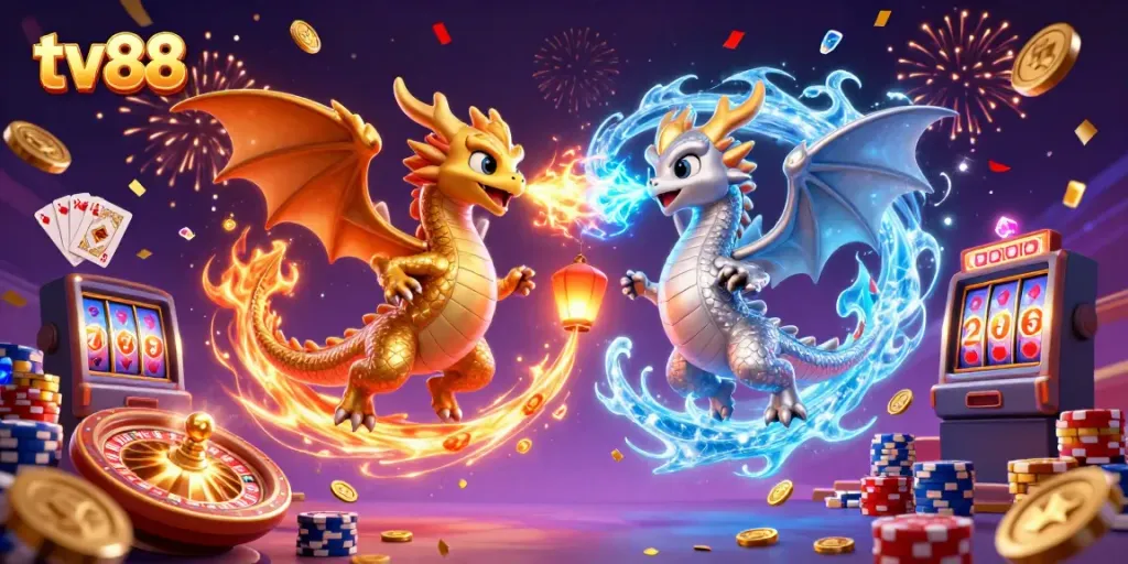 Engage in thrilling gameplay at tv88 with dynamic dragons and cascading gold coins.