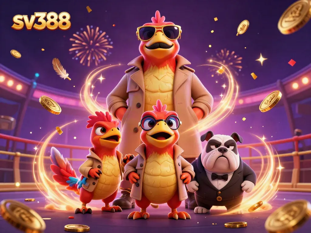 Join the cockfighting action at sv388 with vibrant feathers and festive energy.