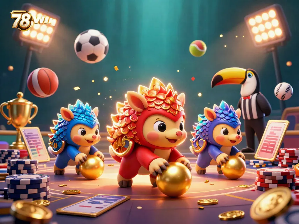 Engage with unique 3D pangolin characters in an exciting game environment at 78WIN.