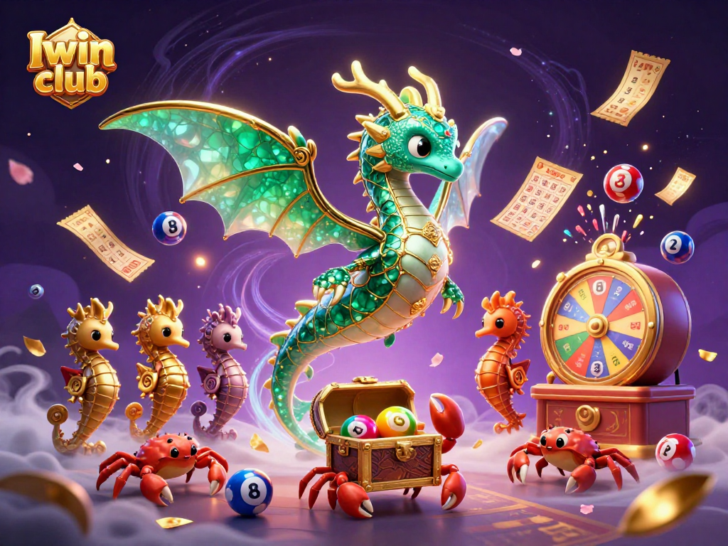 Experience thrilling moments at Iwin club with vibrant lottery visuals and enchanted sea creatures.