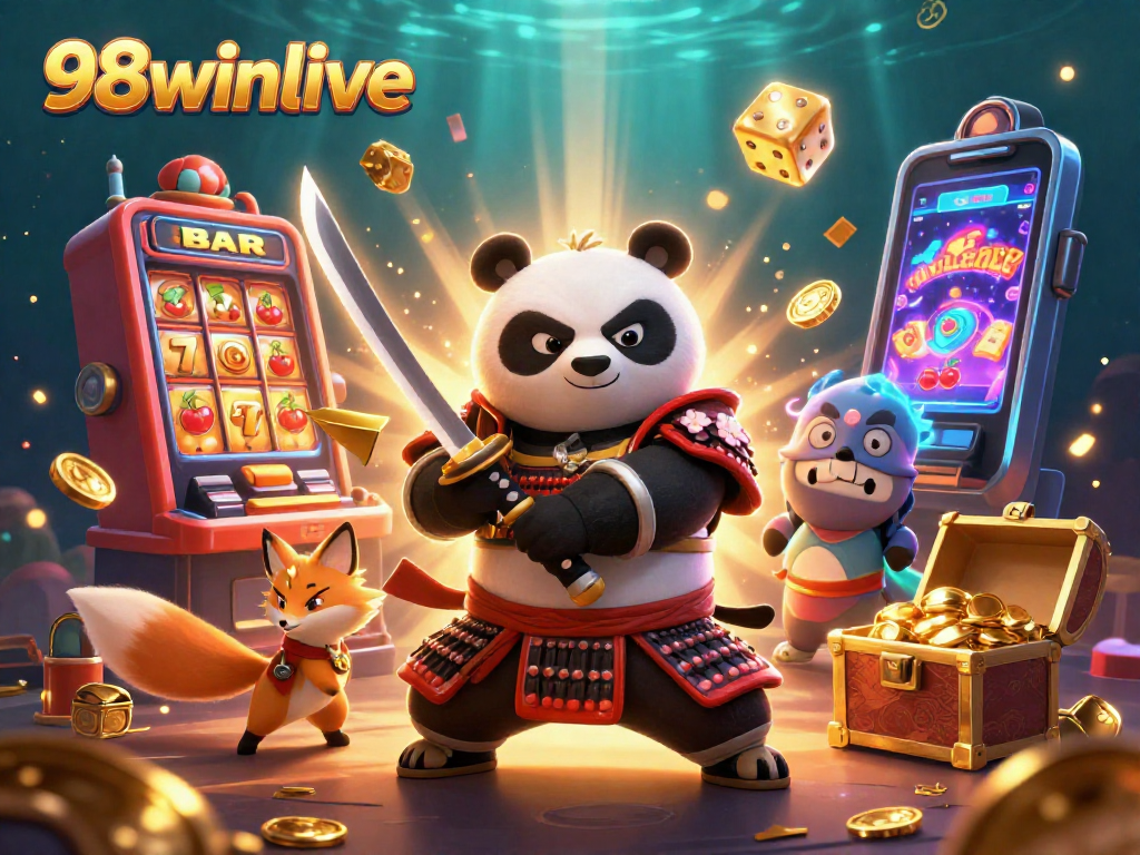 Join the excitement at 98winlive with our vibrant 3D casino illustration packed with action and thrill.