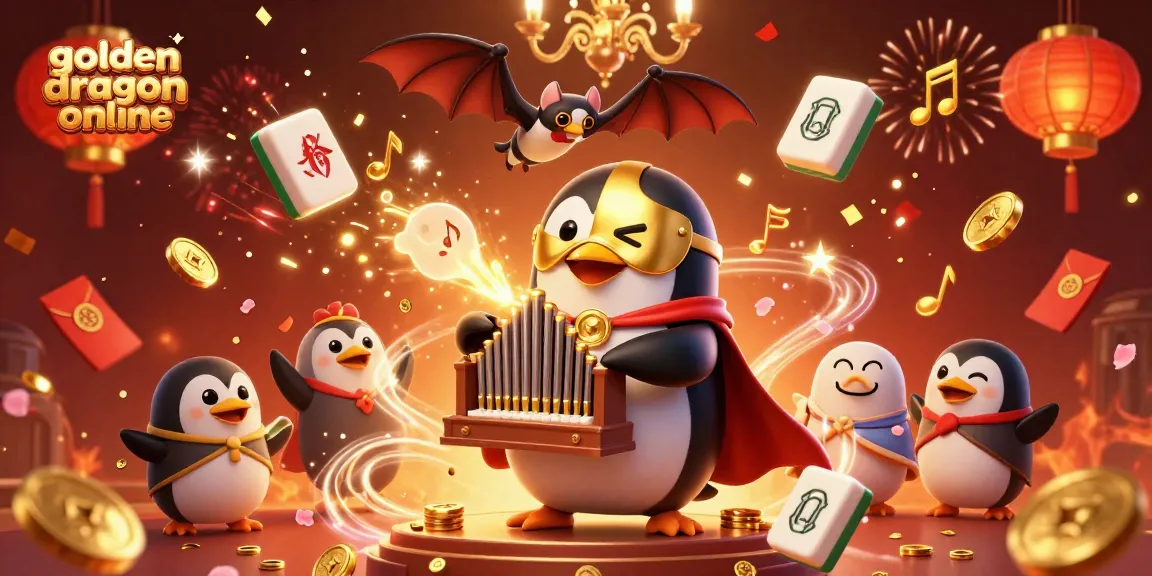 Join the fun of golden dragon online as the phantom penguin entertains with gold coin magic!