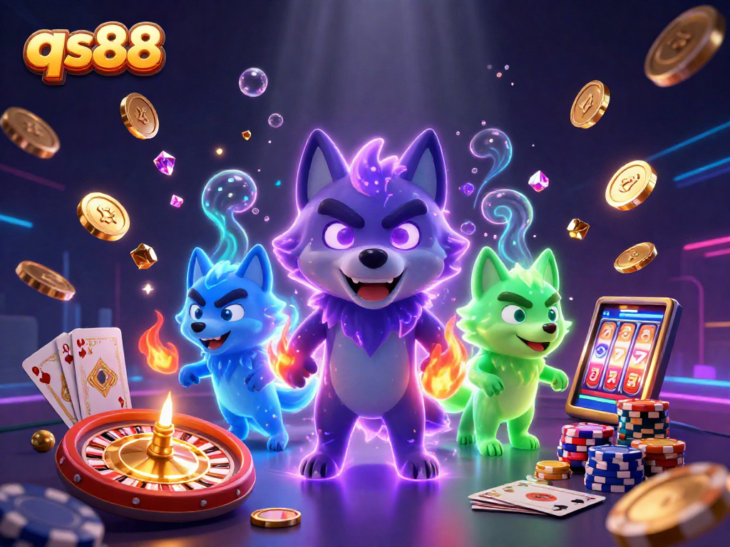 Experience the thrilling adventure of qs88 with ghostly wolves and dazzling casino elements.