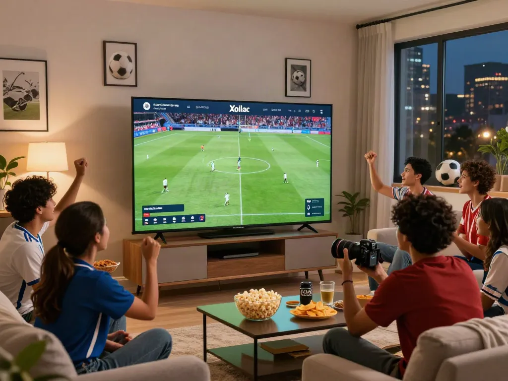 Xoilactv football fans enjoying a live match in a vibrant setting.