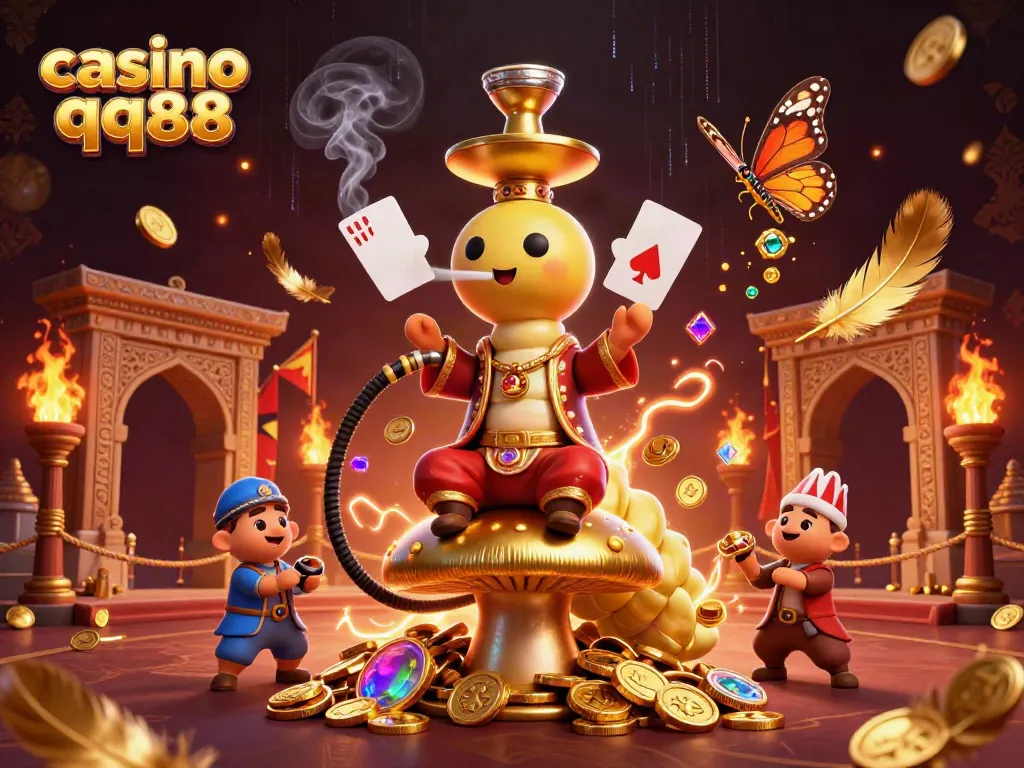 Engage in thrilling gameplay with casino qq88 in a vibrant, dynamic 3D illustration.