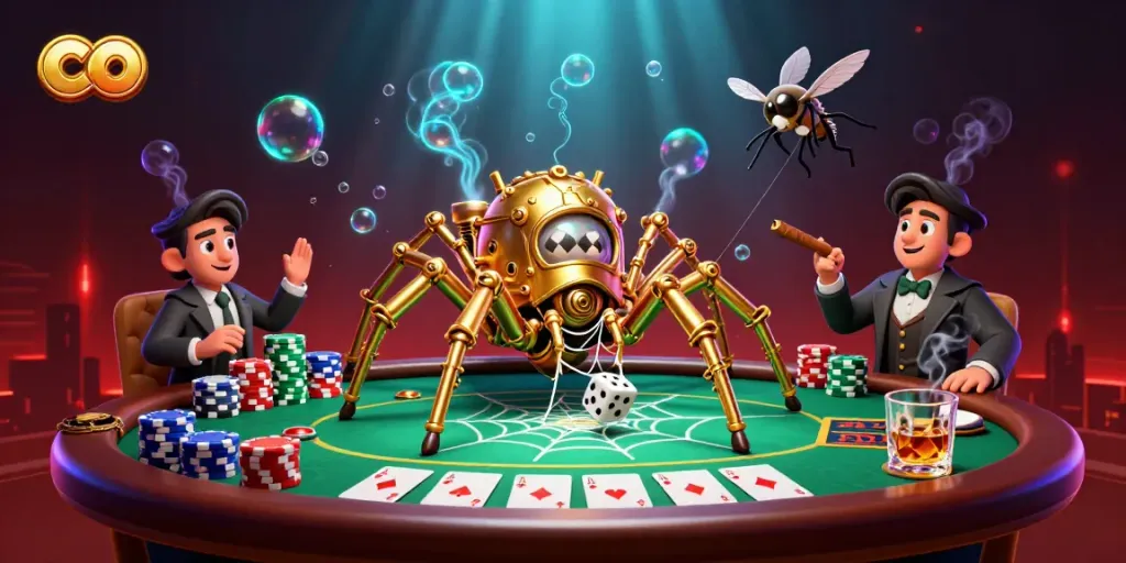 Explore the co atmosphere of a vibrant steampunk casino scene where luck meets intrigue.