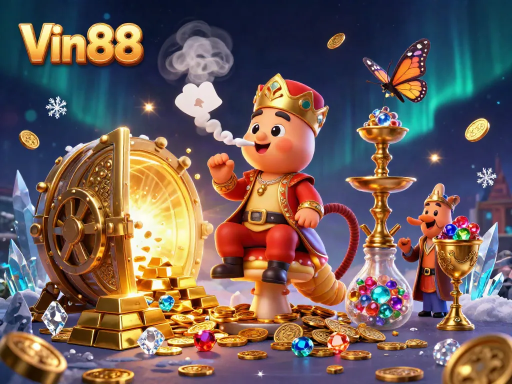 Experience thrilling gameplay at Vin88 with vibrant casino elements and 3D characters.