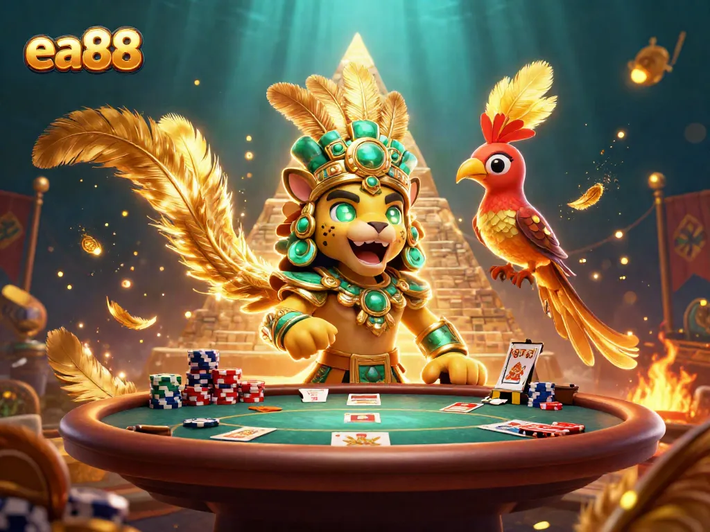 Win big with ea88 at the vibrant casino, featuring an exciting poker scene.