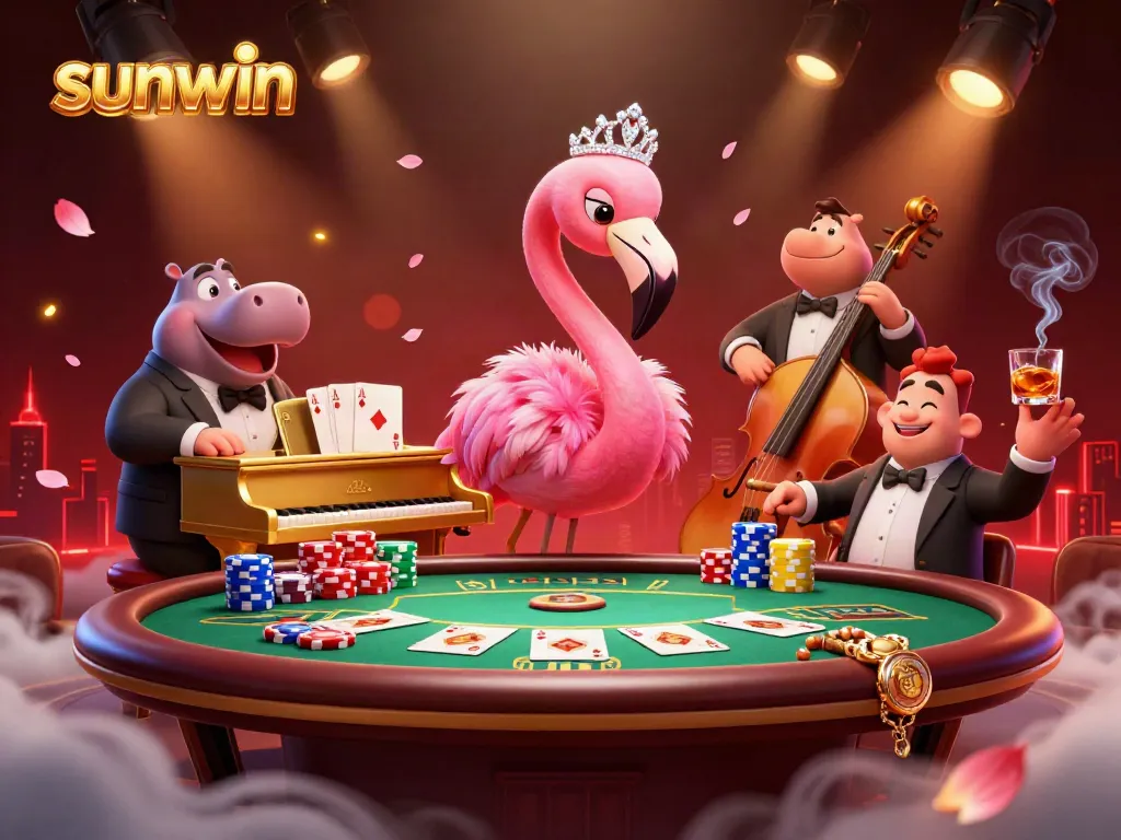 Win big at sunwin with vibrant casino scenes featuring adorable characters and dynamic gameplay elements.