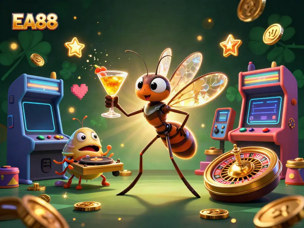 Experience exciting gambling with EA88 featuring vibrant casino characters and elements