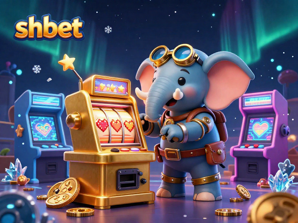 Engage with shbet's vibrant casino world, showcasing jackpot games with a steampunk elephant engineer.
