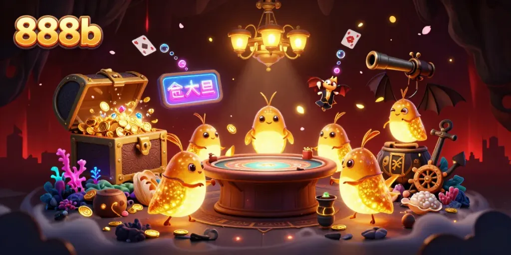 Engage in thrilling gameplay at 888b with glowing glowworms lighting the casino cave and treasures.