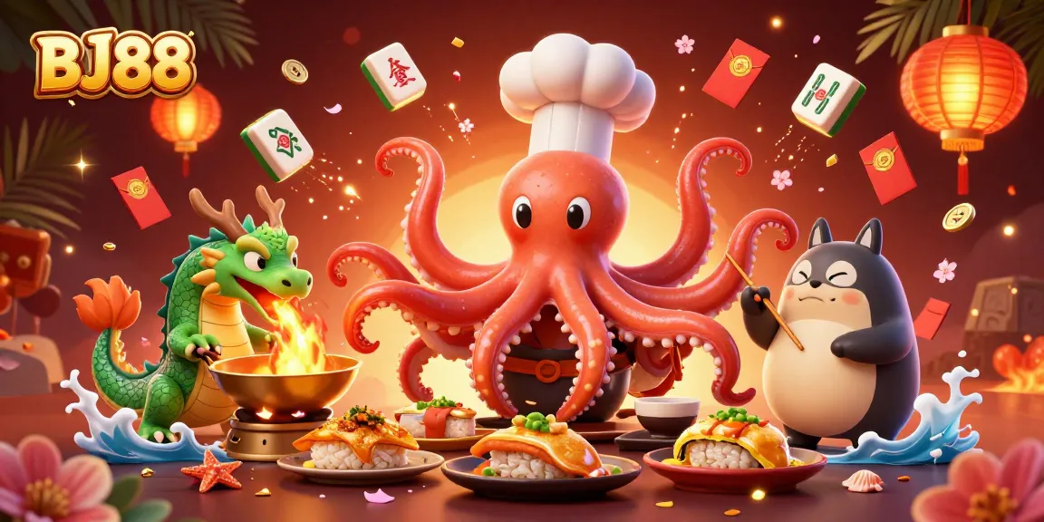 Experience thrilling gameplay with BJ88 in this vibrant casino-themed 3D illustration.