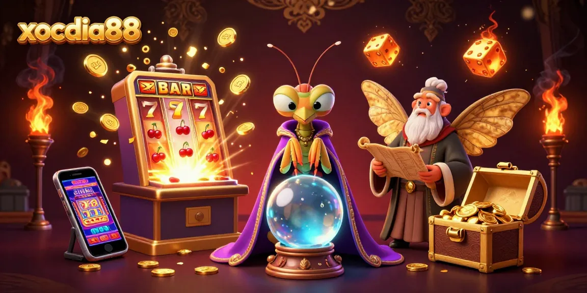 xocdia88 invites you to explore a vibrant casino world filled with exciting games and fortune symbols.
