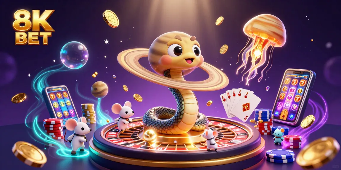Experience thrilling 8K BET gameplay with vibrant cosmic energy and betting excitement.