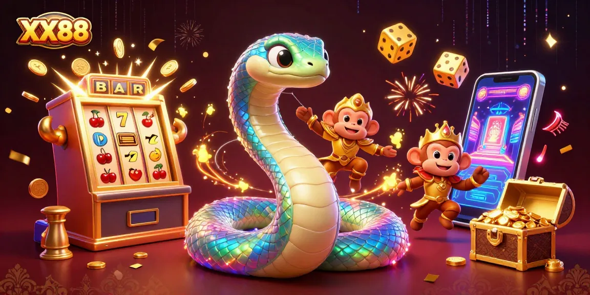 Experience the thrill of jackpots at XX88 with a colorful casino atmosphere and playful characters.
