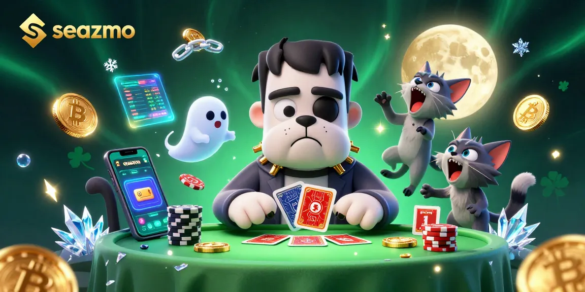 Winning at seazmo with a detailed 3D cartoon casino scene featuring unique characters and elements.