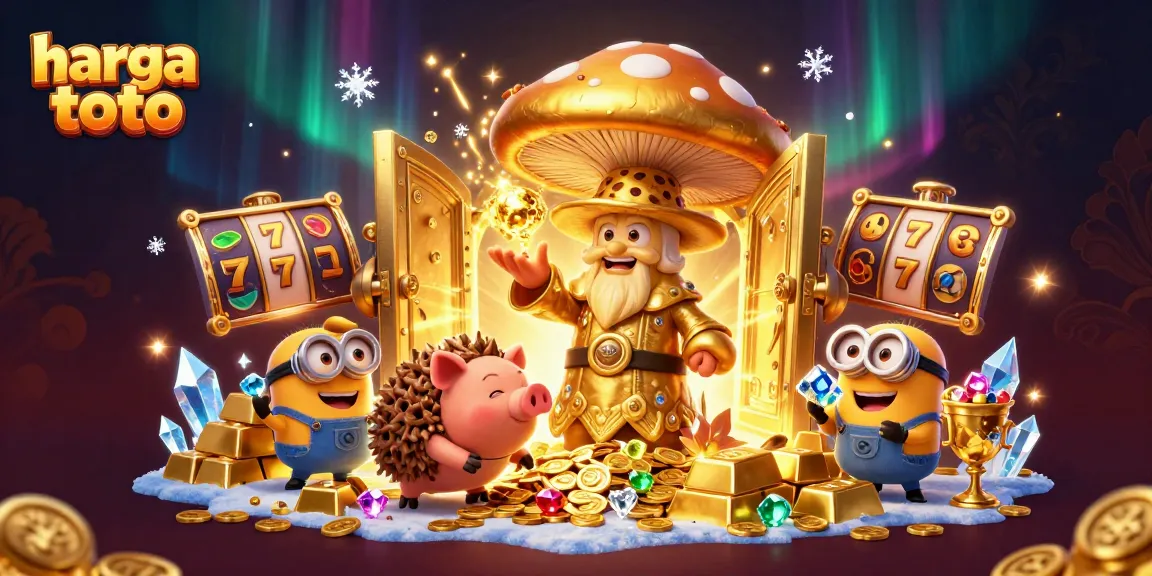 Engage in thrilling casino fun with harga toto surrounded by gold and gems.
