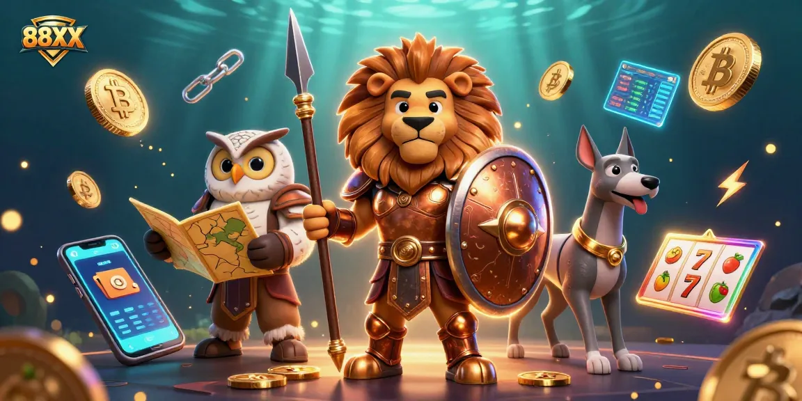 Experience thrilling gaming at 88XX with vibrant characters and exciting casino elements.