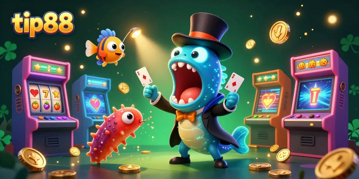 Engage with tip88 in a vibrant casino magic scene featuring playful underwater characters.