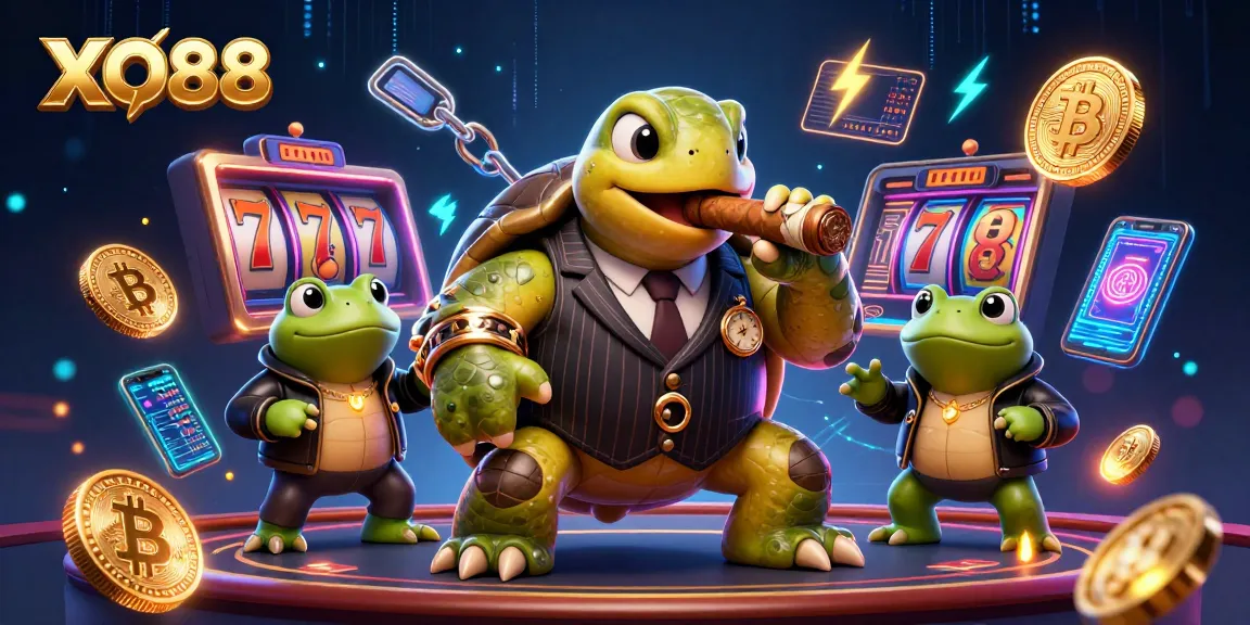Experience thrilling excitement at XO88, illustrated with vibrant casino elements and unique characters.