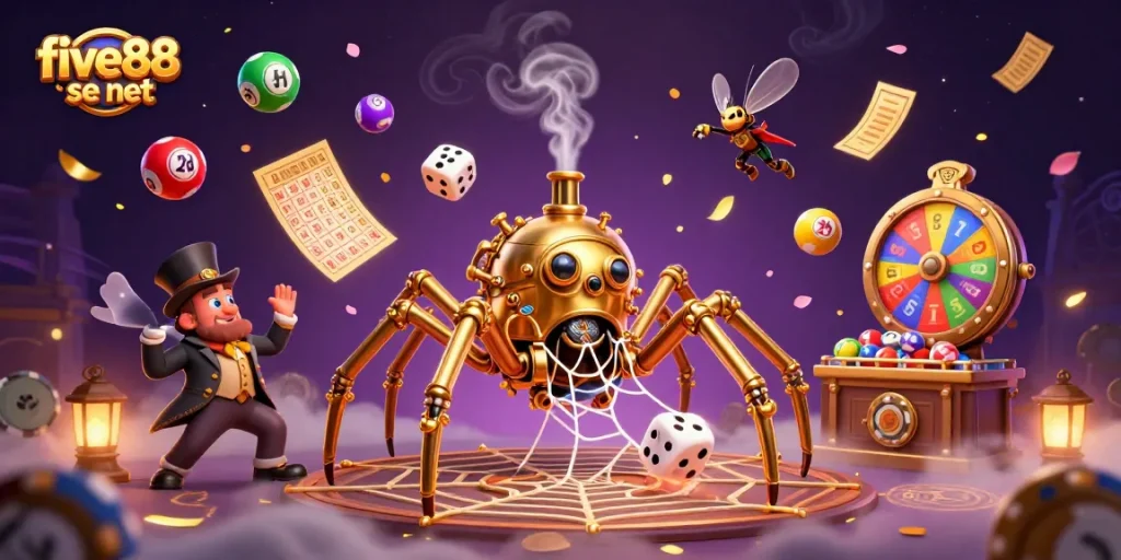 Engage with five88 se net's thrilling gameplay while immersed in a vibrant casino scene.