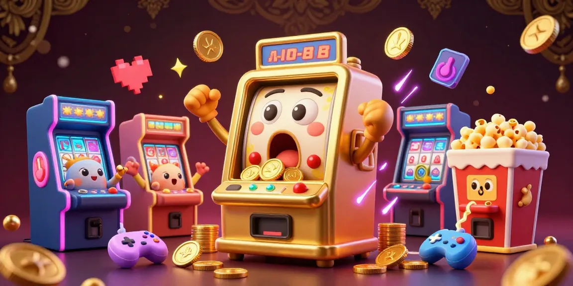 Spin the winning reels at vipwin's lively slot scene filled with cheering machines and golden coins.