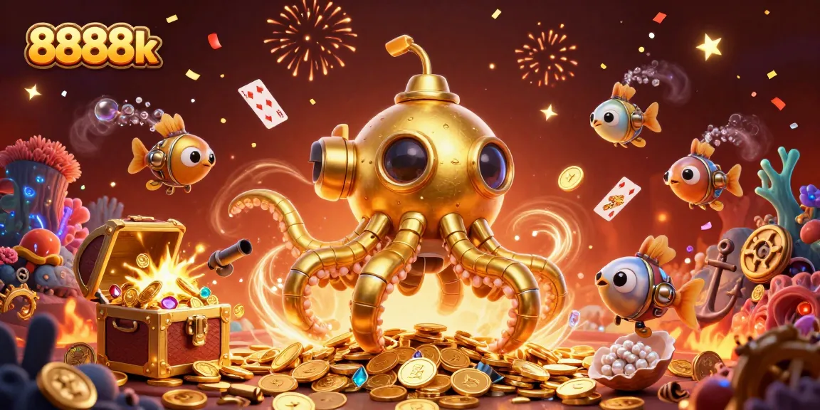 Experience thrilling gameplay with the 8888k platform, featuring a vibrant casino-themed underwater scene.