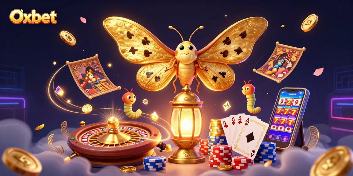 Experience Oxbet's thrilling casino world with a vivid casino scene featuring golden motifs and vibrant gameplay.