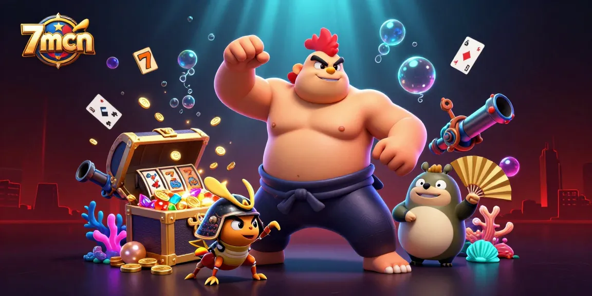Experience exciting wins with 7mcn's dynamic slots and casino atmosphere featuring vibrant characters.