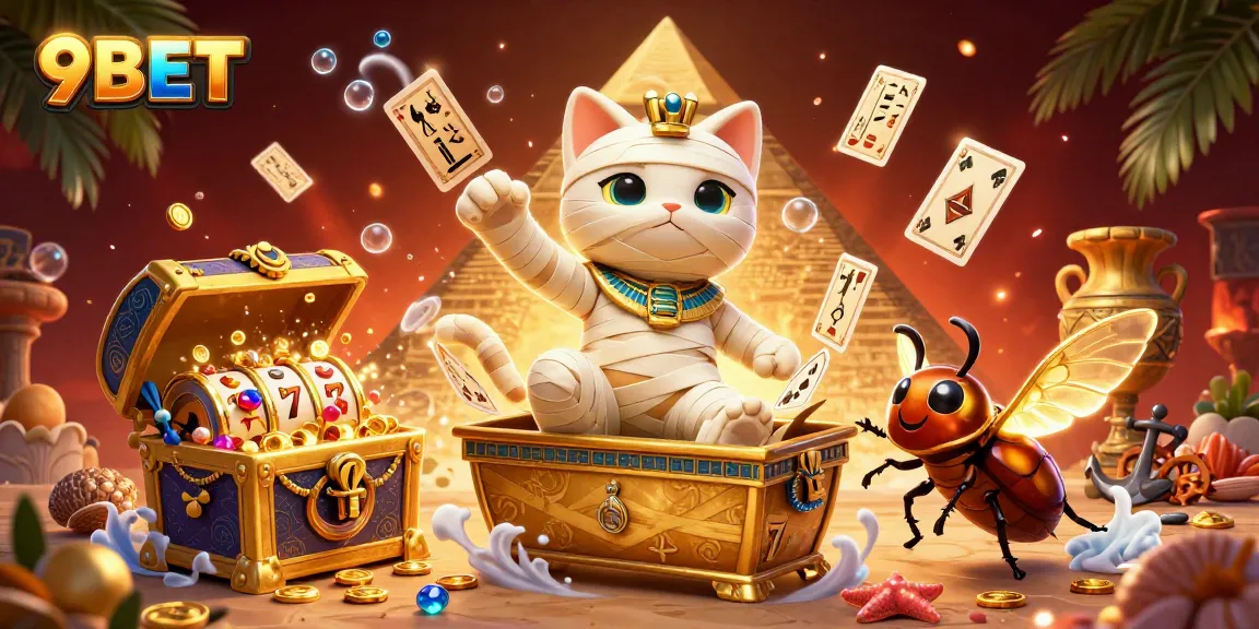 Engage with thrilling adventures at 9BET featuring a dynamic casino scene full of excitement and vibrant characters.